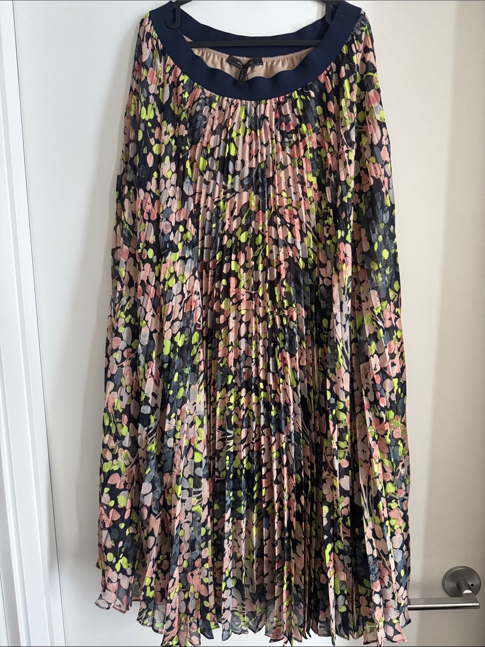 BCBG Pleated Floral Maxi Skirt